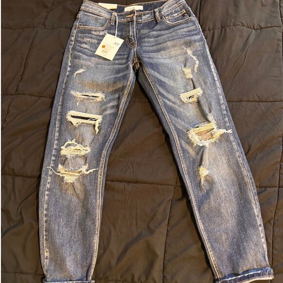 KanCan Los Angeles Distressed Skinny Jeans, Size 24, Medium Wash, NWT - Picture 2 of 5
